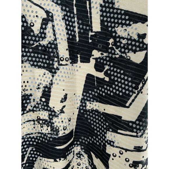 JM Collection Shirt Womens Size Medium See Through Knit Stretch 3/4 Sleeve Top - Picture 3 of 5